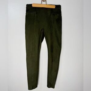 SPANX Faux Suede Leggings Olive Green | M